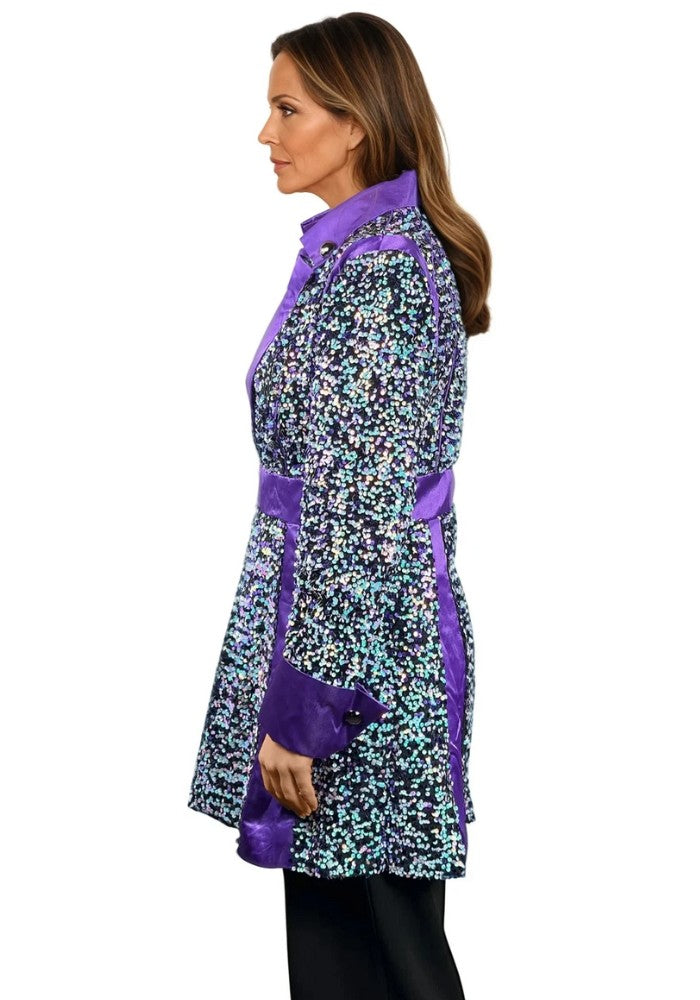 Carnavalsjas Sequin White Purple Dames - Festivales