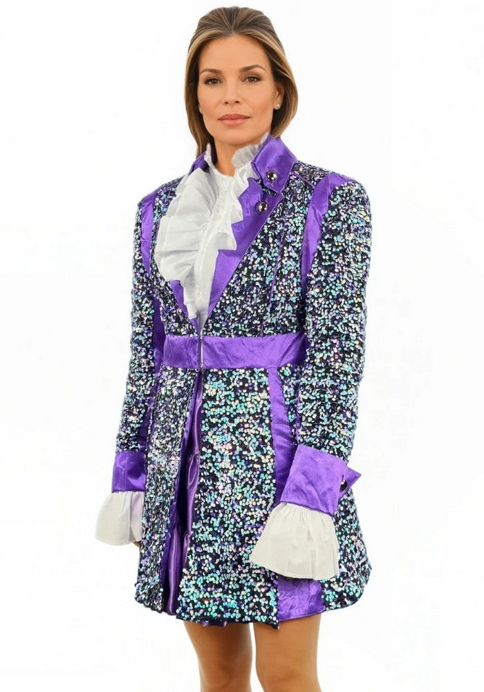 Carnavalsjas Sequin White Purple Dames - Bundel Basic - Festivales
