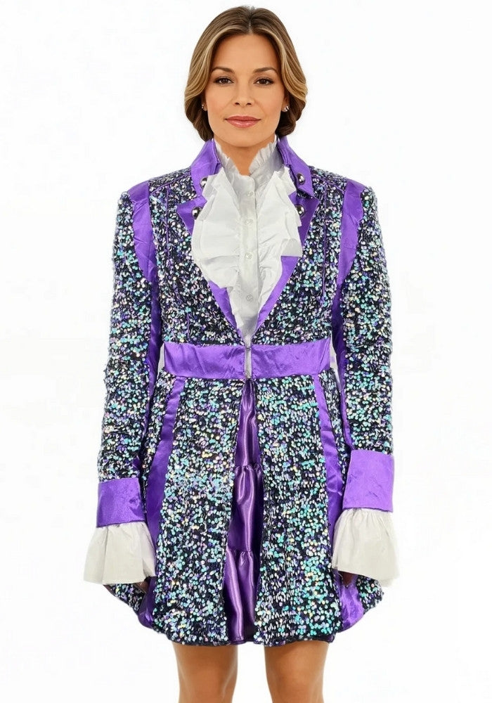 Carnavalsjas Sequin White Purple Dames - Bundel Basic - Festivales