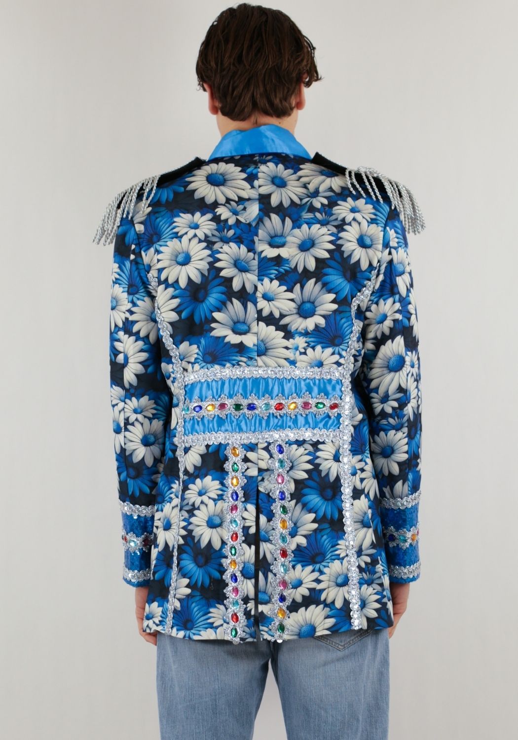 Carnavalsjas Heren Blue White Flower - Festivales