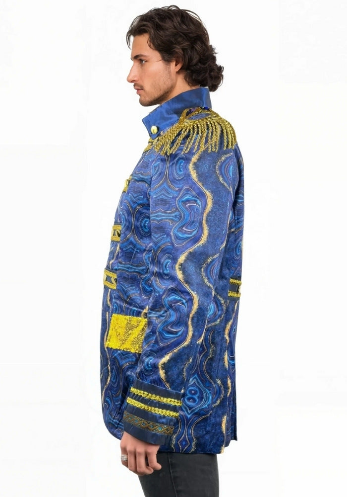 Carnavalsjas Heren Blauw Marble - Festivales