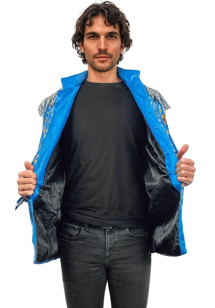 Carnavalsjas Heren Blauw Zilver Man - Festivales