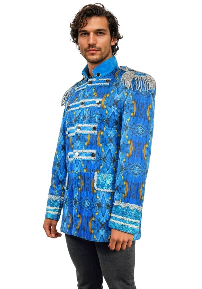 Carnavalsjas Heren Blauw Zilver Man - Festivales