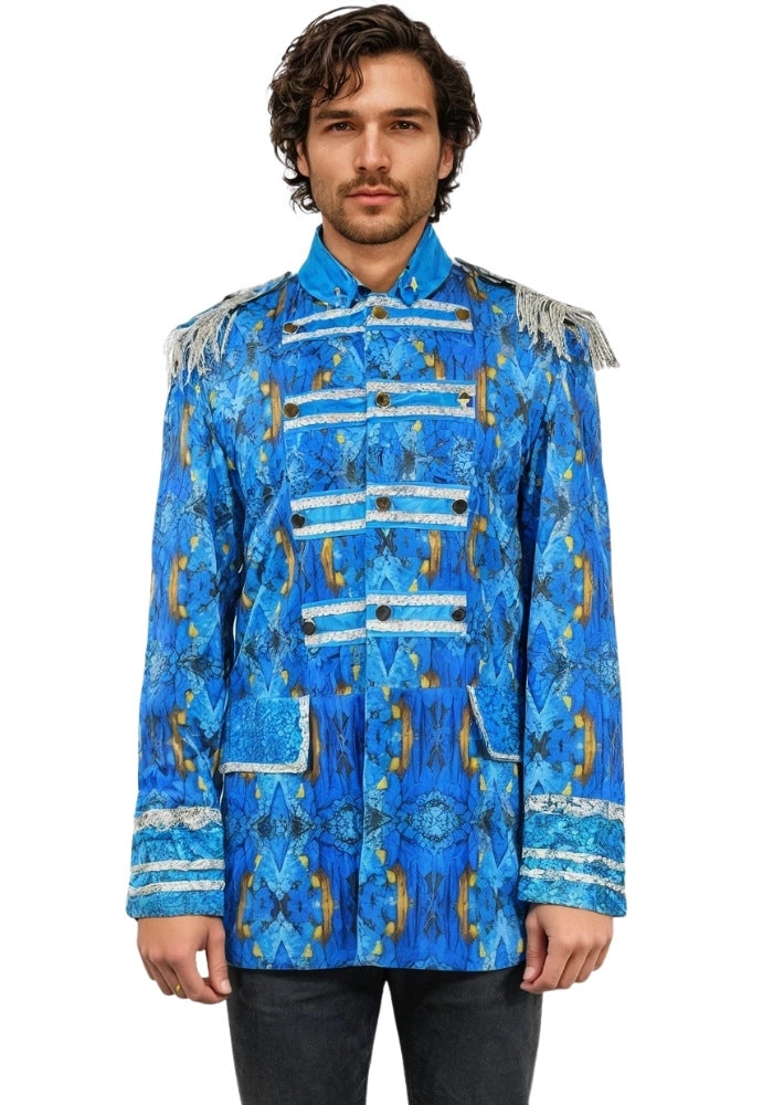 Carnavalsjas Heren Blauw Zilver Man - Bundel Luxe - Festivales