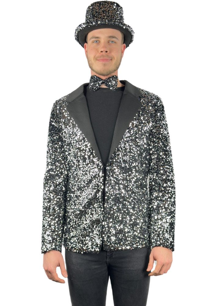 Carnavalsjas Herencolbert Pailletten Zilver - Bundel Basic - Festivales