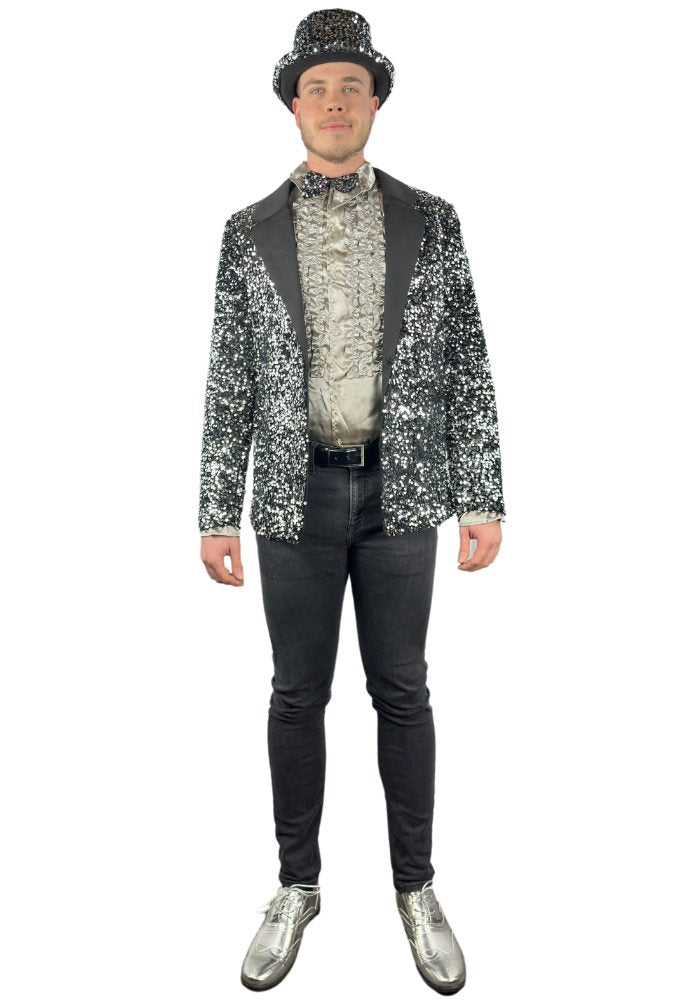 Carnavalsjas Herencolbert Pailletten Zilver - Bundel Luxe - Festivales
