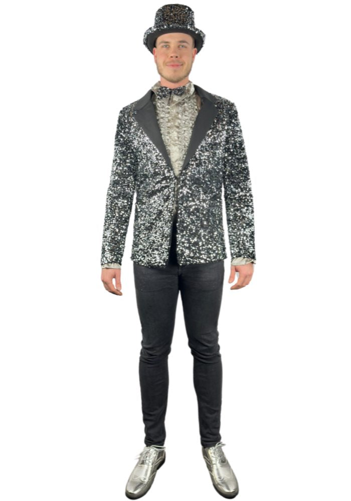 Carnavalsjas Herencolbert Pailletten Zilver - Bundel Luxe - Festivales