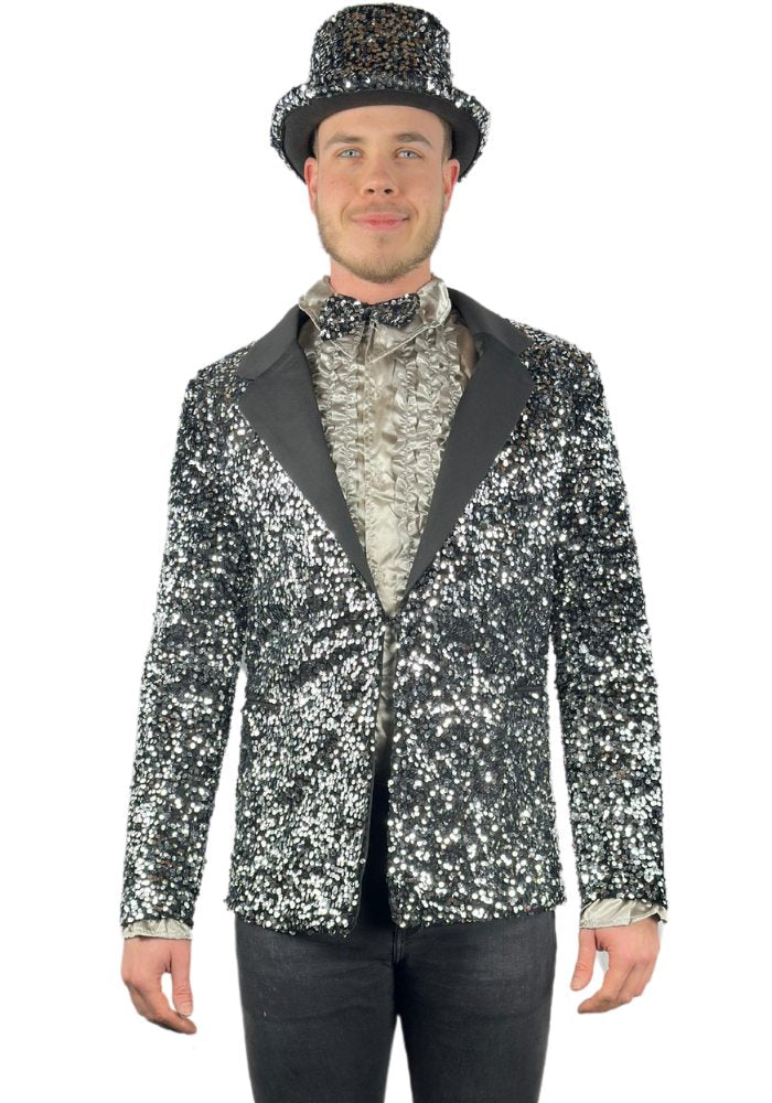 Carnavalsjas Herencolbert Pailletten Zilver - Bundel Luxe - Festivales