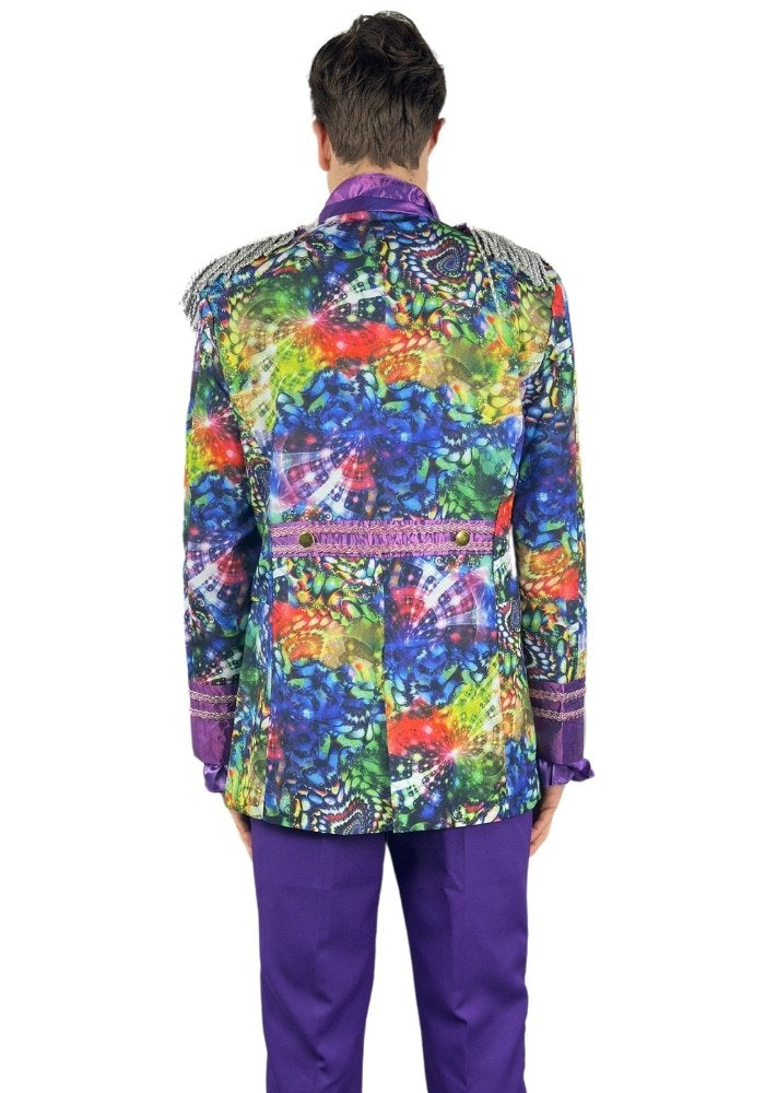 Heren Carnavalsjas Purple Holographic Diamonds - Bundel Basic - Festivales