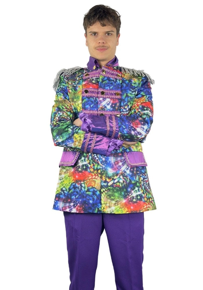 Heren Carnavalsjas Purple Holographic Diamonds - Bundel Basic - Festivales