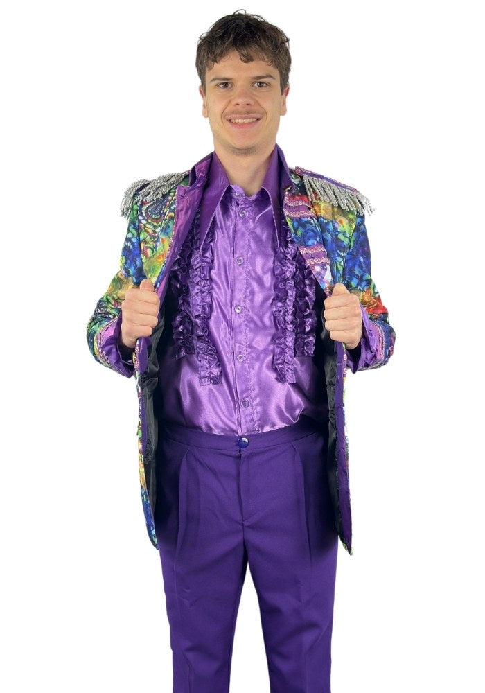 Heren Carnavalsjas Purple Holographic Diamonds - Bundel Basic - Festivales