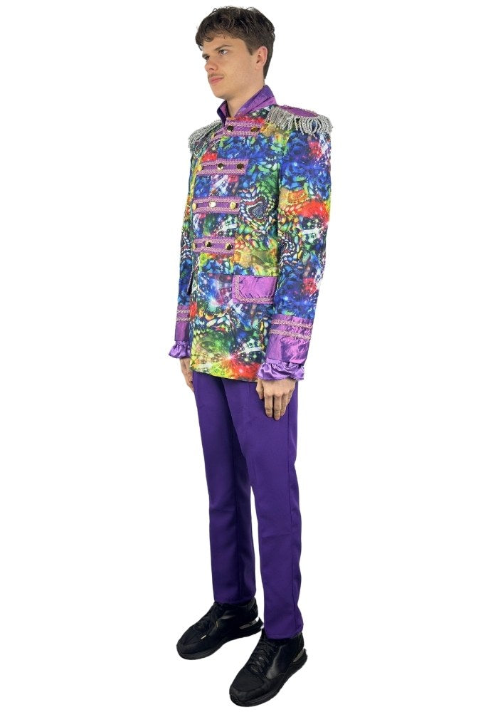 Heren Carnavalsjas Purple Holographic Diamonds - Bundel Basic - Festivales