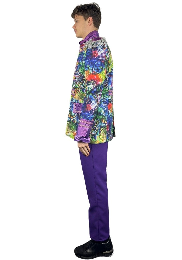 Heren Carnavalsjas Purple Holographic Diamonds - Bundel Basic - Festivales