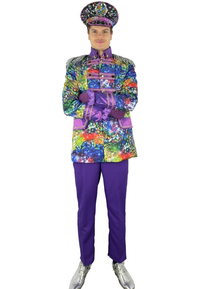 Heren Carnavalsjas Purple Holographic Diamonds - Bundel Luxe - Festivales