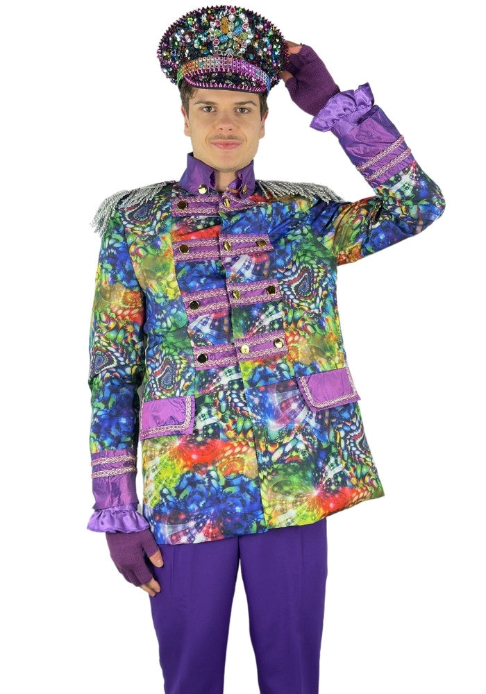 Heren Carnavalsjas Purple Holographic Diamonds - Bundel Luxe - Festivales