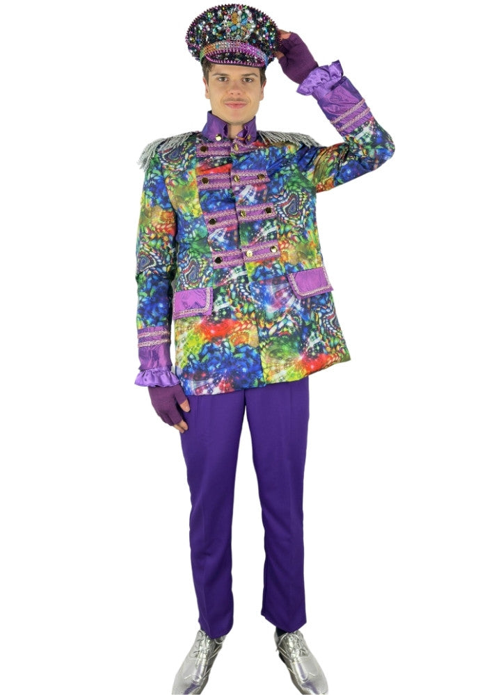 Heren Carnavalsjas Purple Holographic Diamonds - Bundel Luxe - Festivales
