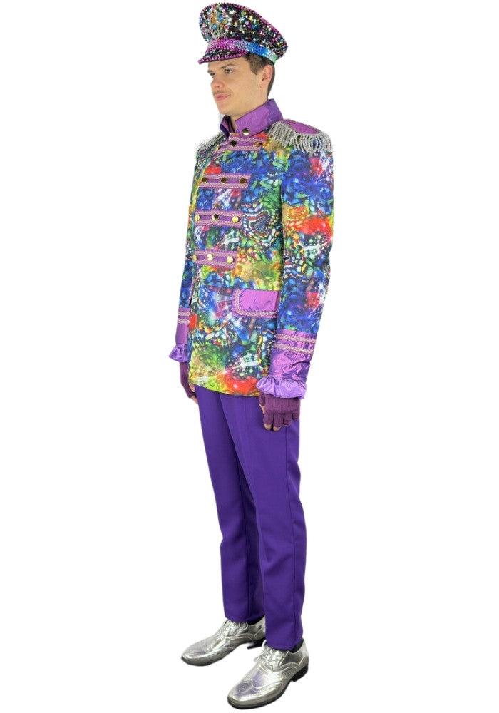 Heren Carnavalsjas Purple Holographic Diamonds - Bundel Luxe - Festivales