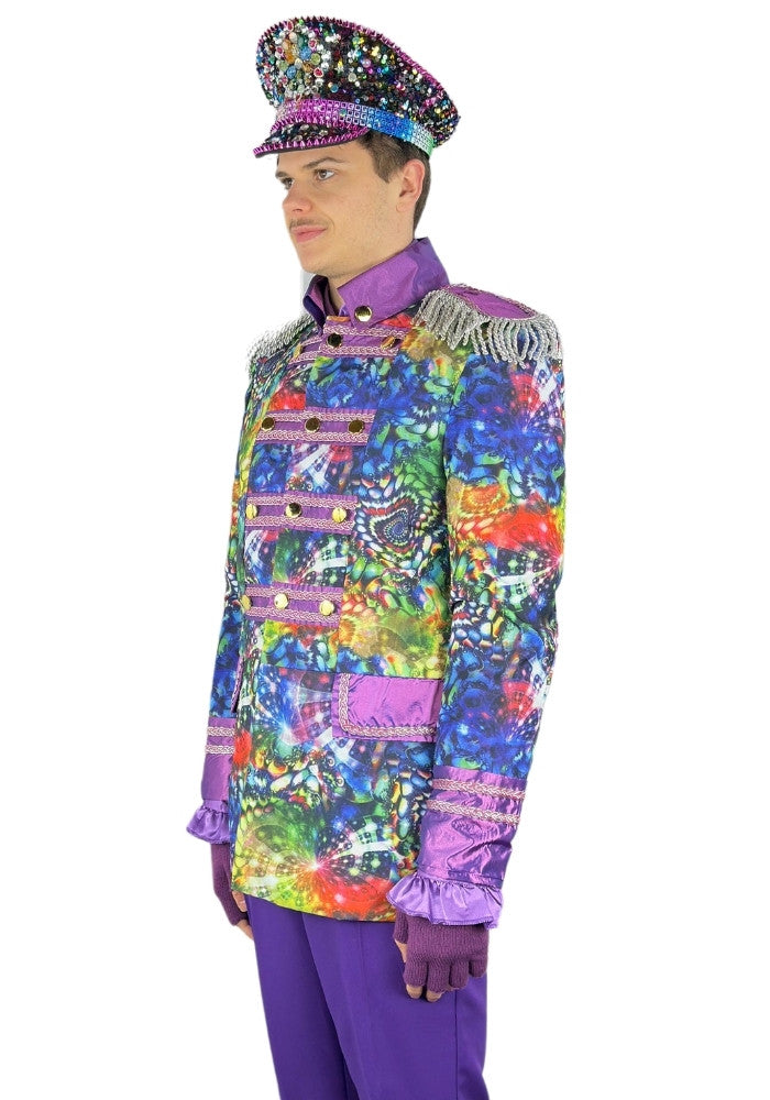 Heren Carnavalsjas Purple Holographic Diamonds - Bundel Luxe - Festivales