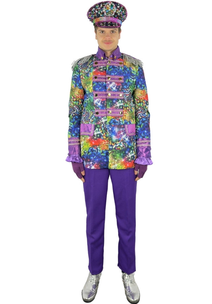 Heren Carnavalsjas Purple Holographic Diamonds - Bundel Luxe - Festivales