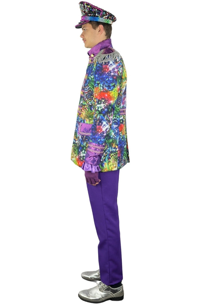 Heren Carnavalsjas Purple Holographic Diamonds - Bundel Luxe - Festivales
