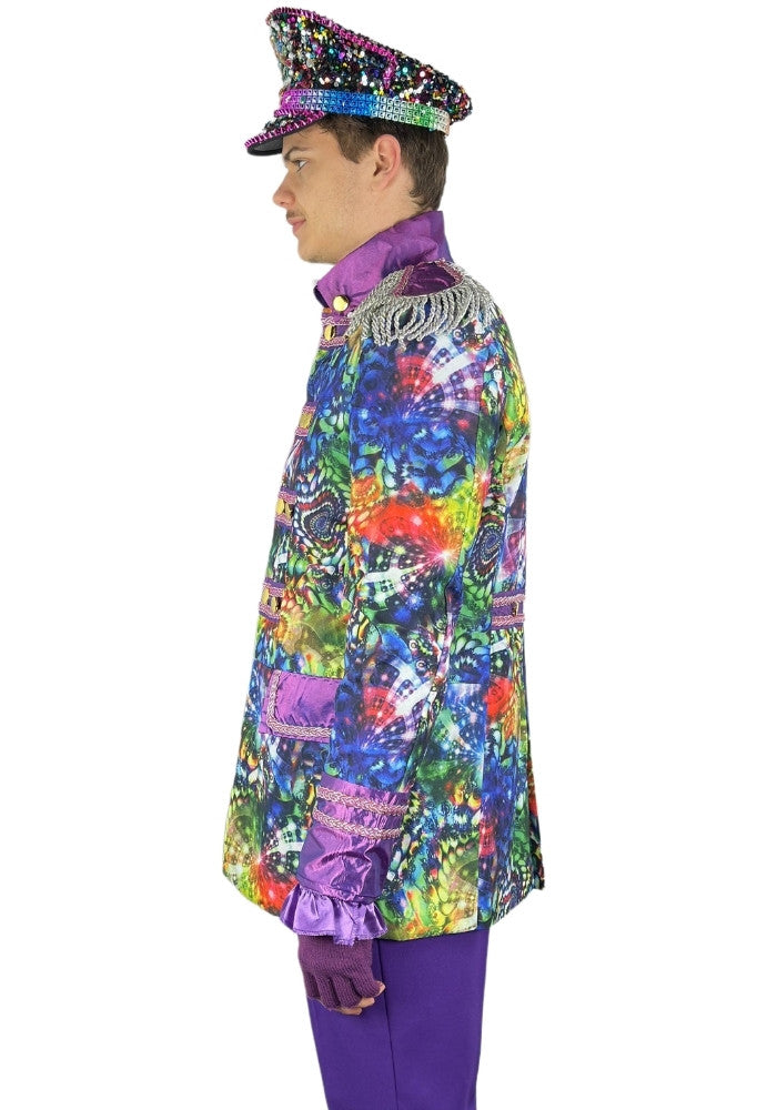 Heren Carnavalsjas Purple Holographic Diamonds - Bundel Luxe - Festivales