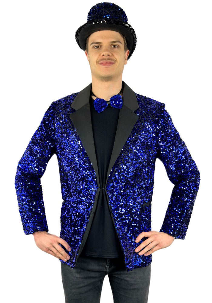 Carnavalsjas Herencolbert Pailletten Blauw - Bundel Basic - Festivales