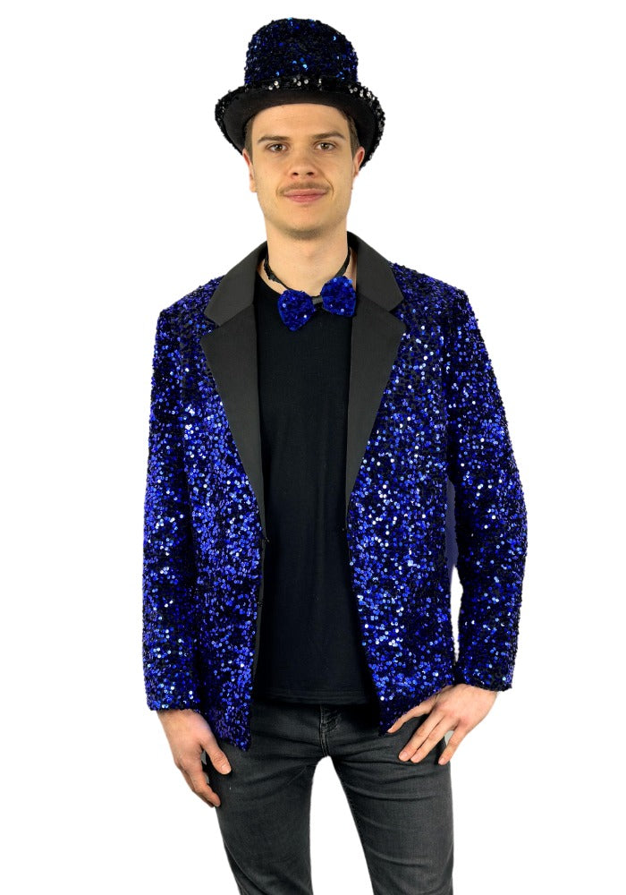 Carnavalsjas Herencolbert Pailletten Blauw - Bundel Basic - Festivales