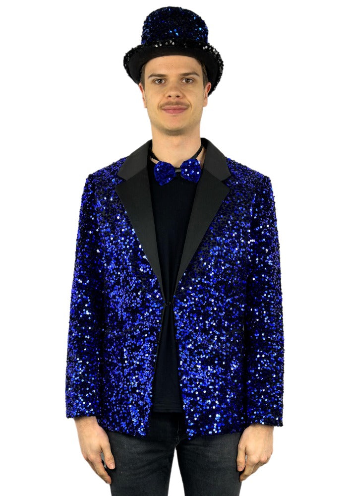 Carnavalsjas Herencolbert Pailletten Blauw - Bundel Basic - Festivales