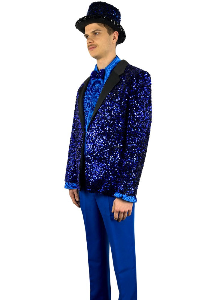Carnavalsjas Herencolbert Pailletten Blauw - Bundel Luxe - Festivales