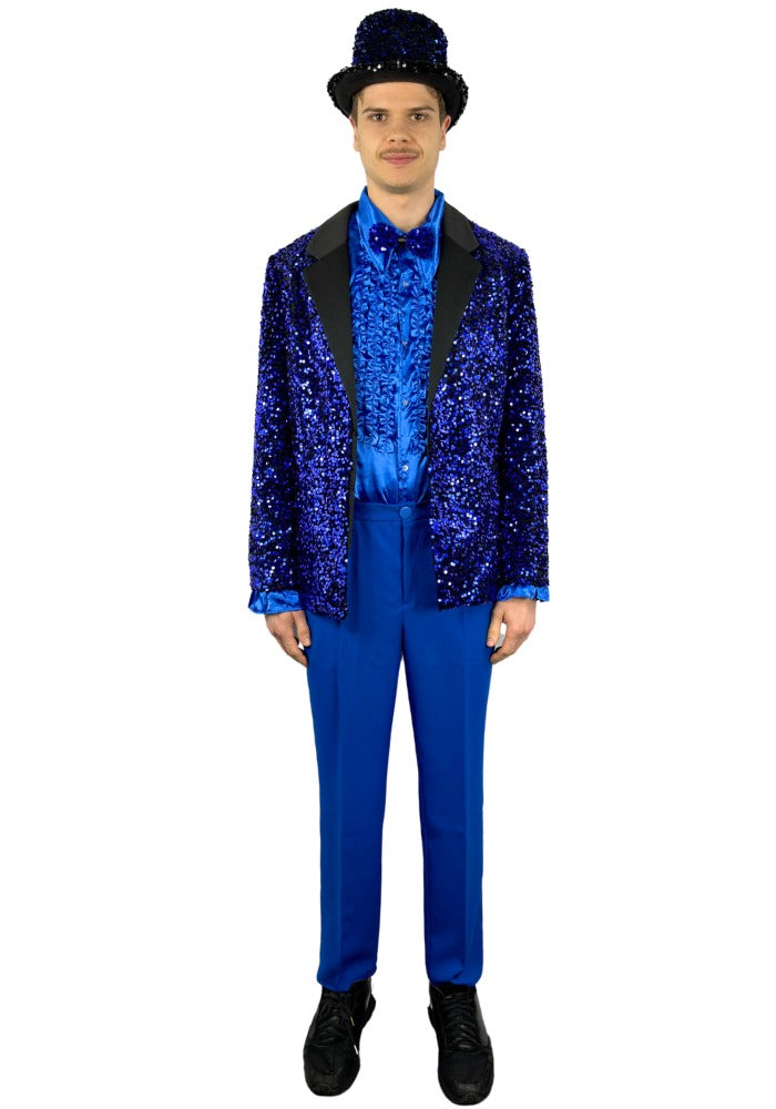 Carnavalsjas Herencolbert Pailletten Blauw - Bundel Luxe - Festivales