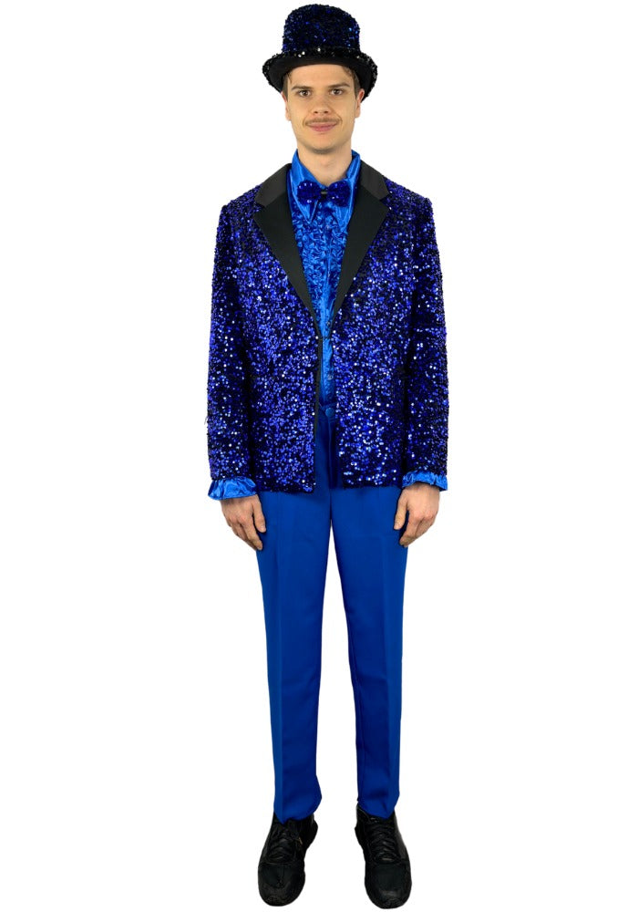 Carnavalsjas Herencolbert Pailletten Blauw - Bundel Luxe - Festivales