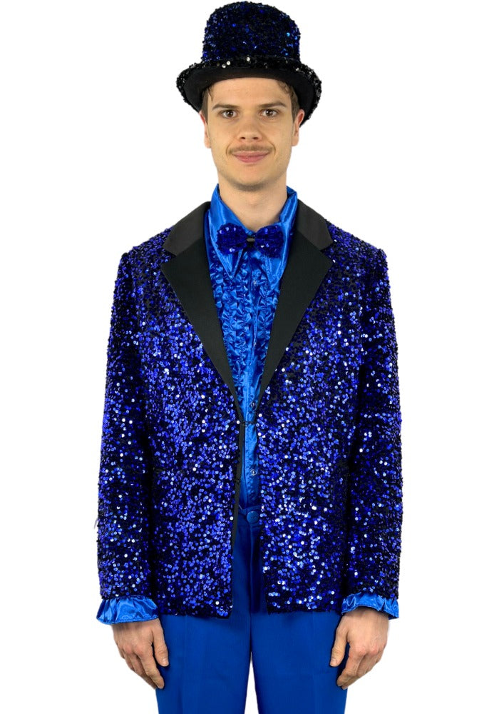 Carnavalsjas Herencolbert Pailletten Blauw - Bundel Luxe - Festivales