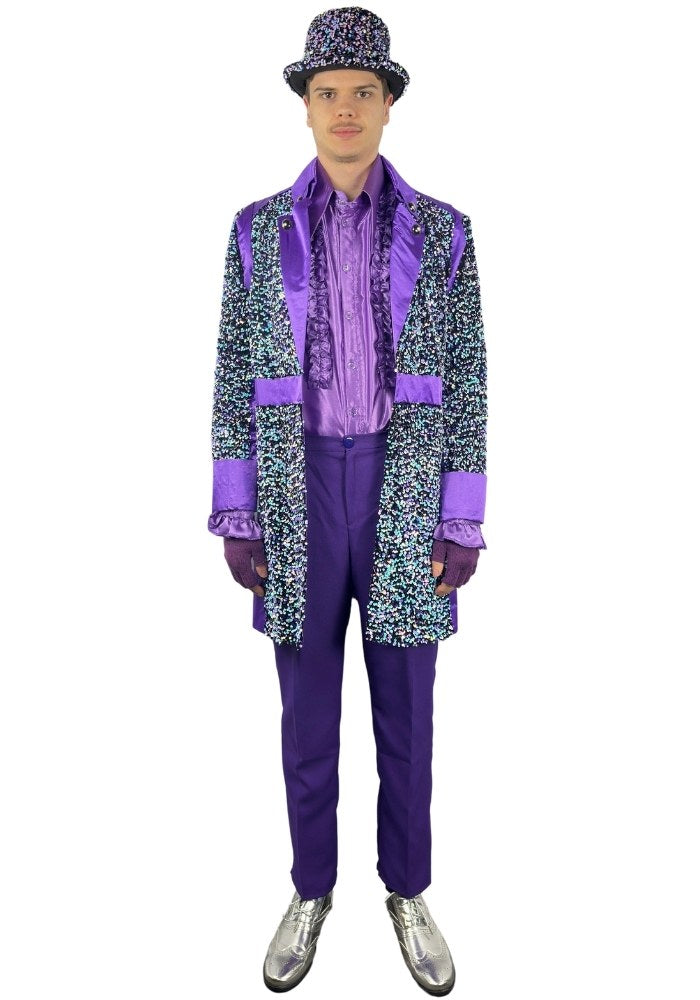 Carnavalsjas Sequin White Purple Heren - Bundel Luxe - Festivales