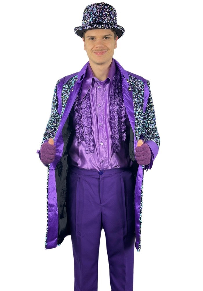 Carnavalsjas Sequin White Purple Heren - Bundel Luxe - Festivales