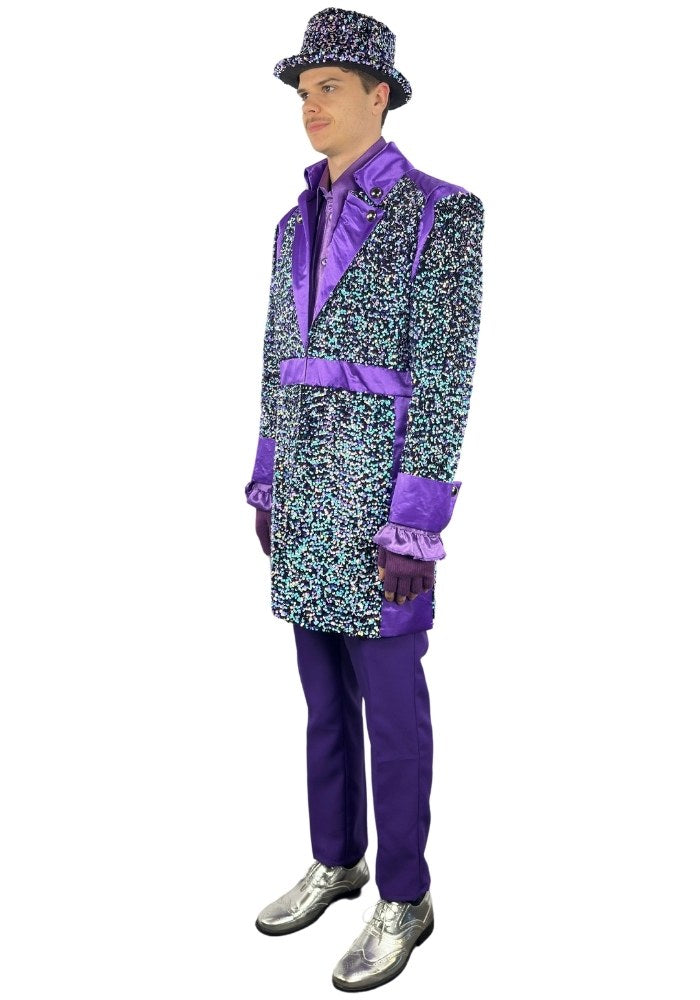 Carnavalsjas Sequin White Purple Heren - Bundel Luxe - Festivales