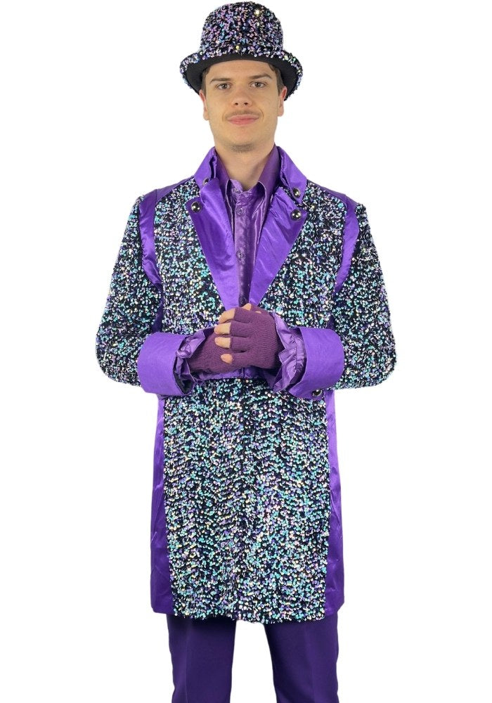 Carnavalsjas Sequin White Purple Heren - Bundel Luxe - Festivales