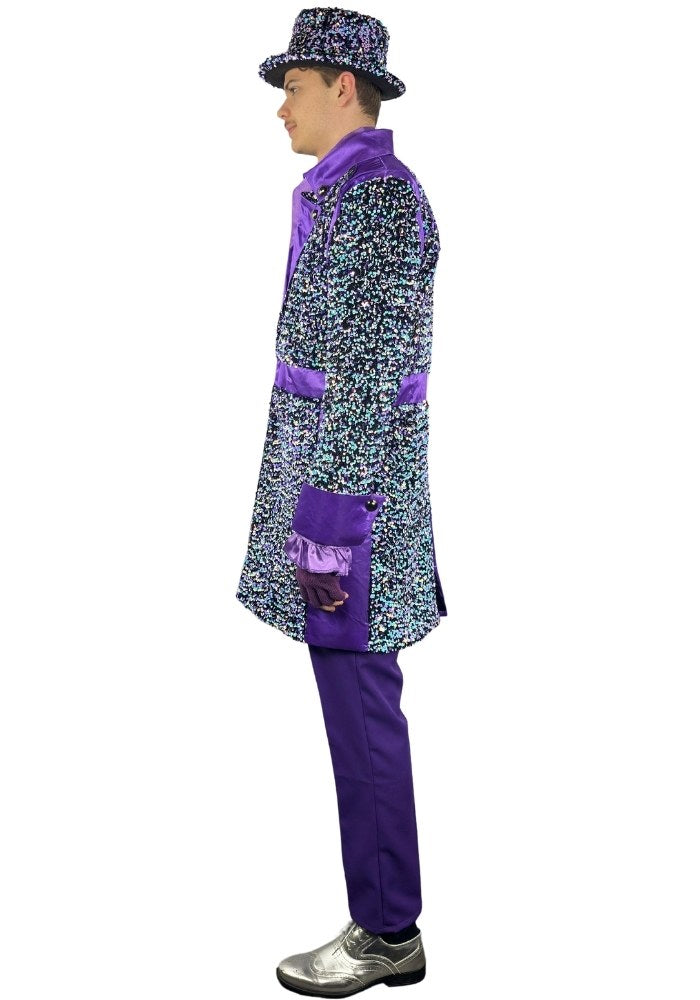 Carnavalsjas Sequin White Purple Heren - Bundel Luxe - Festivales