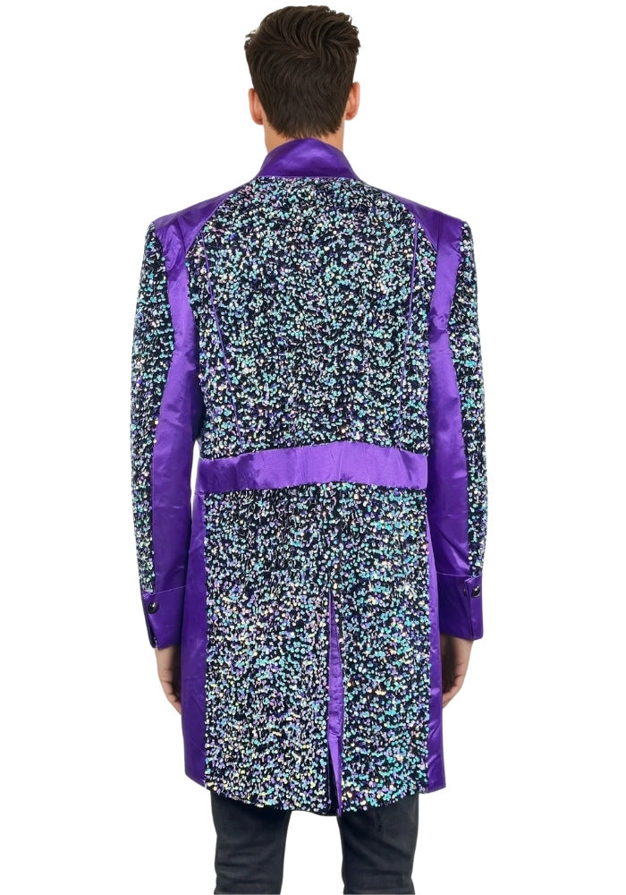Carnavalsjas Sequin White Purple Heren - Festivales