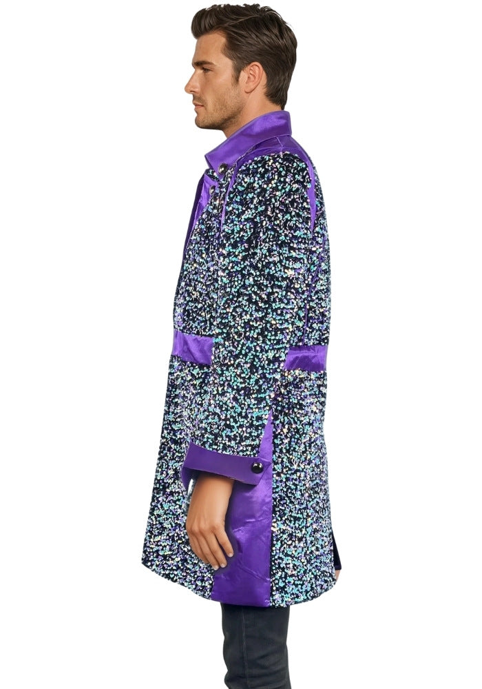 Carnavalsjas Sequin White Purple Heren - Festivales