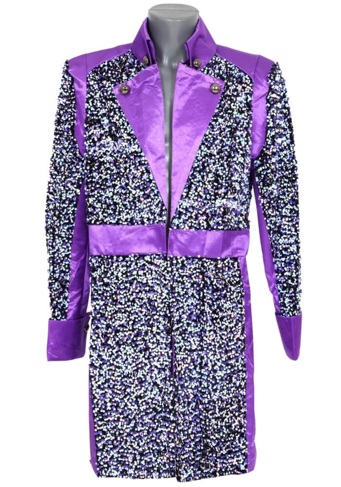Carnavalsjas Sequin White Purple Heren 48 - Festivales