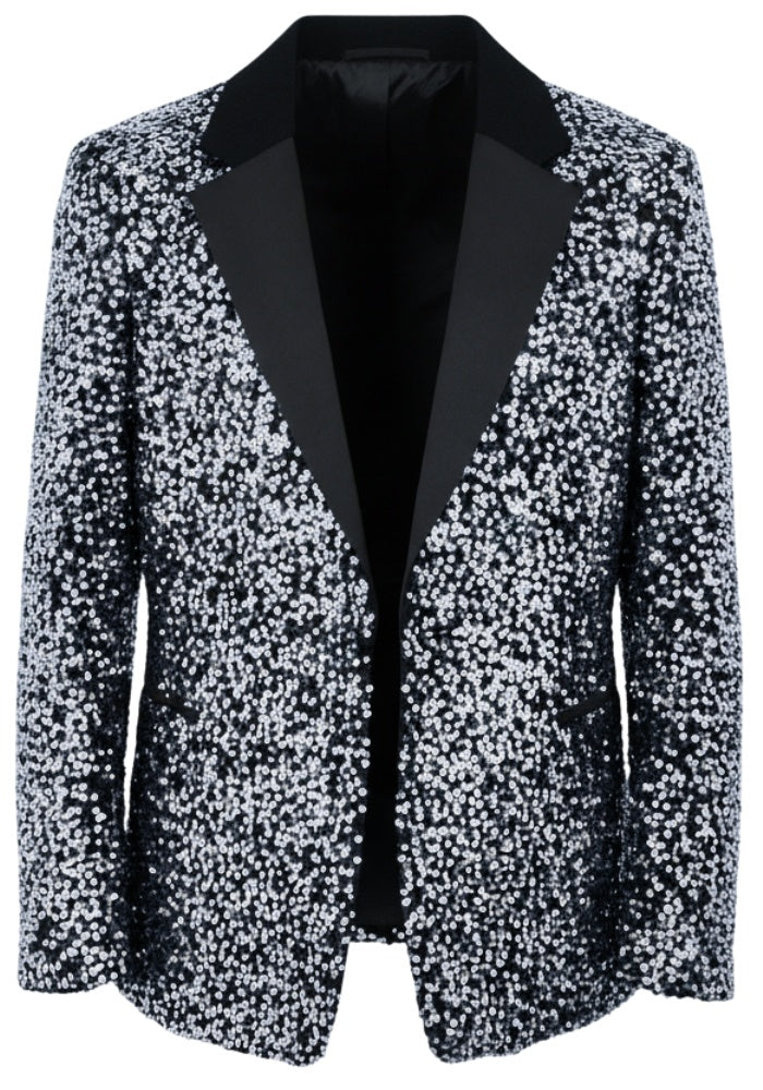 Carnavalsjas Herencolbert Pailletten Zilver 48 - Festivales