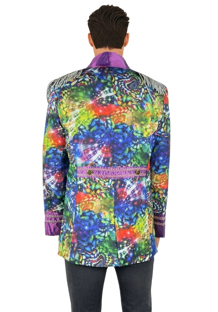 Heren Carnavalsjas Purple Holographic Diamonds - Festivales