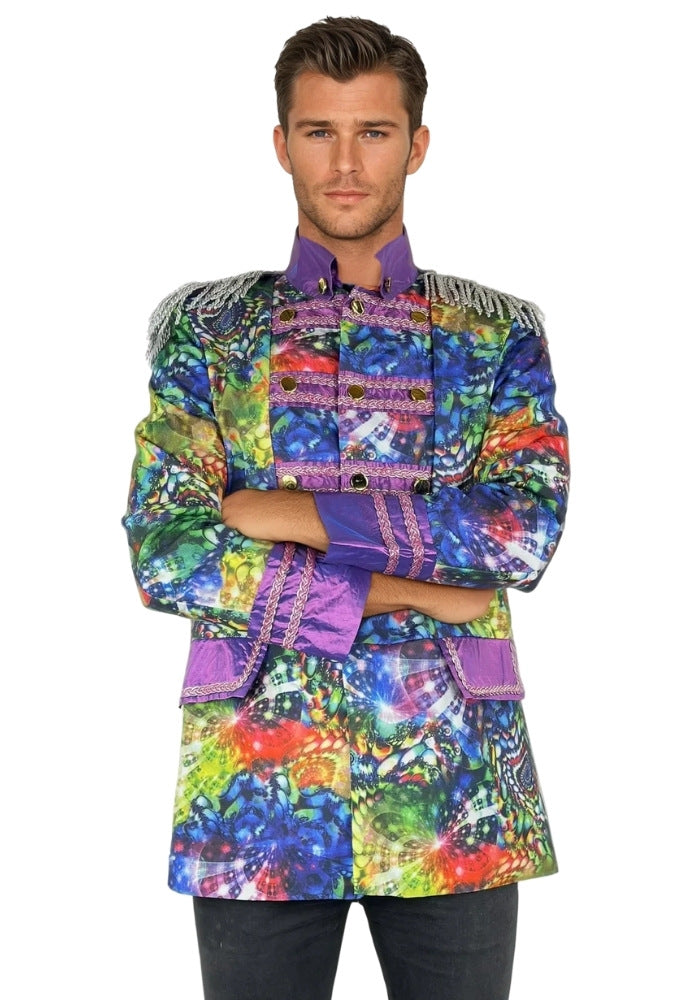 Heren Carnavalsjas Purple Holographic Diamonds - Festivales