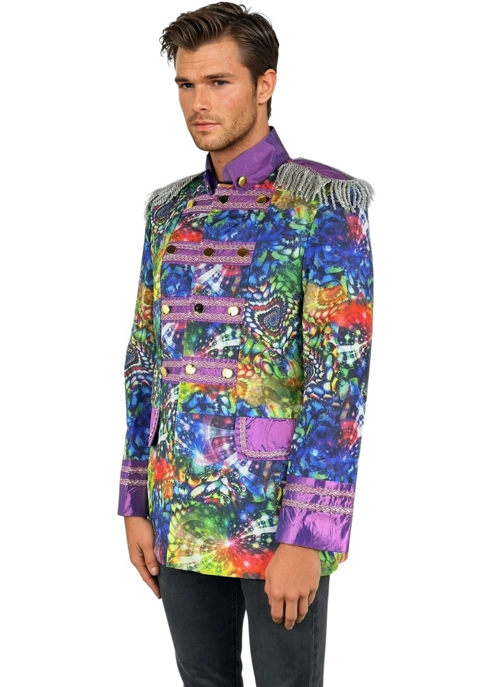 Heren Carnavalsjas Purple Holographic Diamonds - Festivales