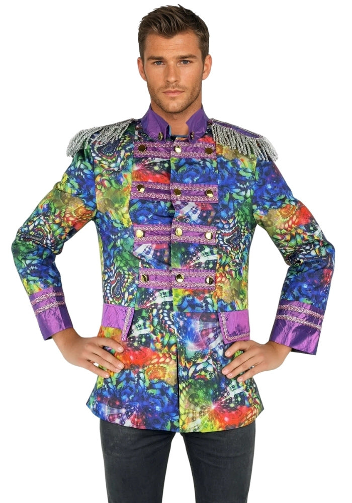 Heren Carnavalsjas Purple Holographic Diamonds - Festivales