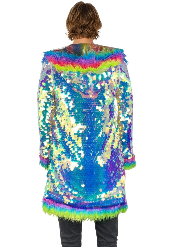 Carnavalsjas Pailletten Multibont Luxe Unisex - Festivales