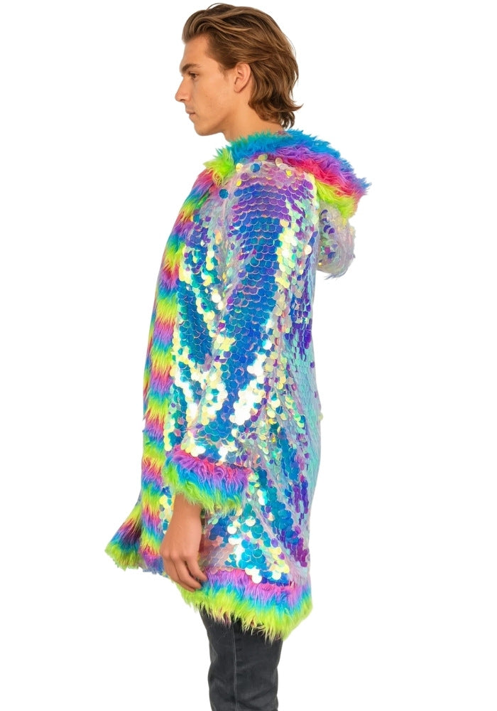 Carnavalsjas Pailletten Multibont Luxe Unisex - Festivales