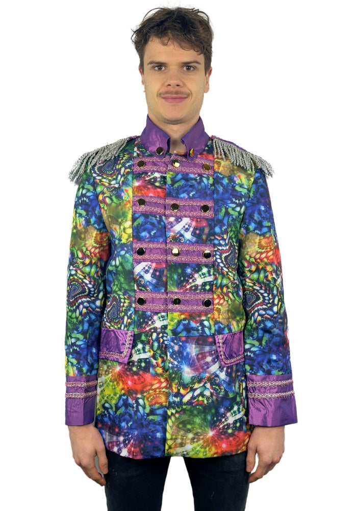 Heren Carnavalsjas Purple Holographic Diamonds - Festivales