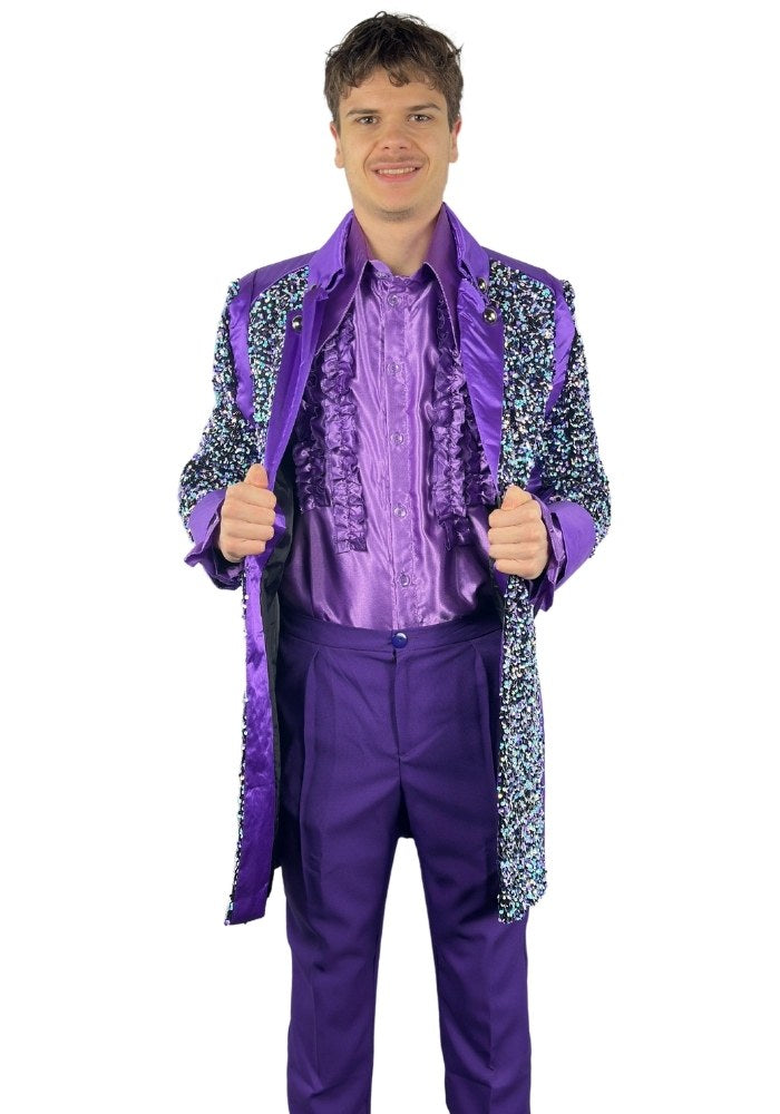 Carnavalsjas Sequin White Purple Heren - Bundel Basic - Festivales