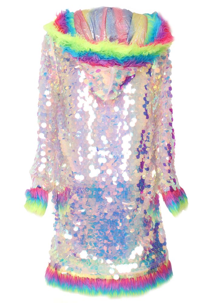 Carnavalsjas Pailletten Multibont Luxe Unisex - Festivales